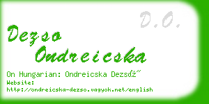 dezso ondreicska business card